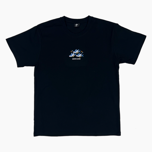 "Never Alone" Embroidered T-Shirt (Dark)