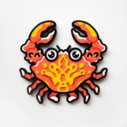 Crab Woodcut Painting