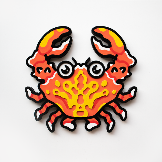 Crab Woodcut Painting