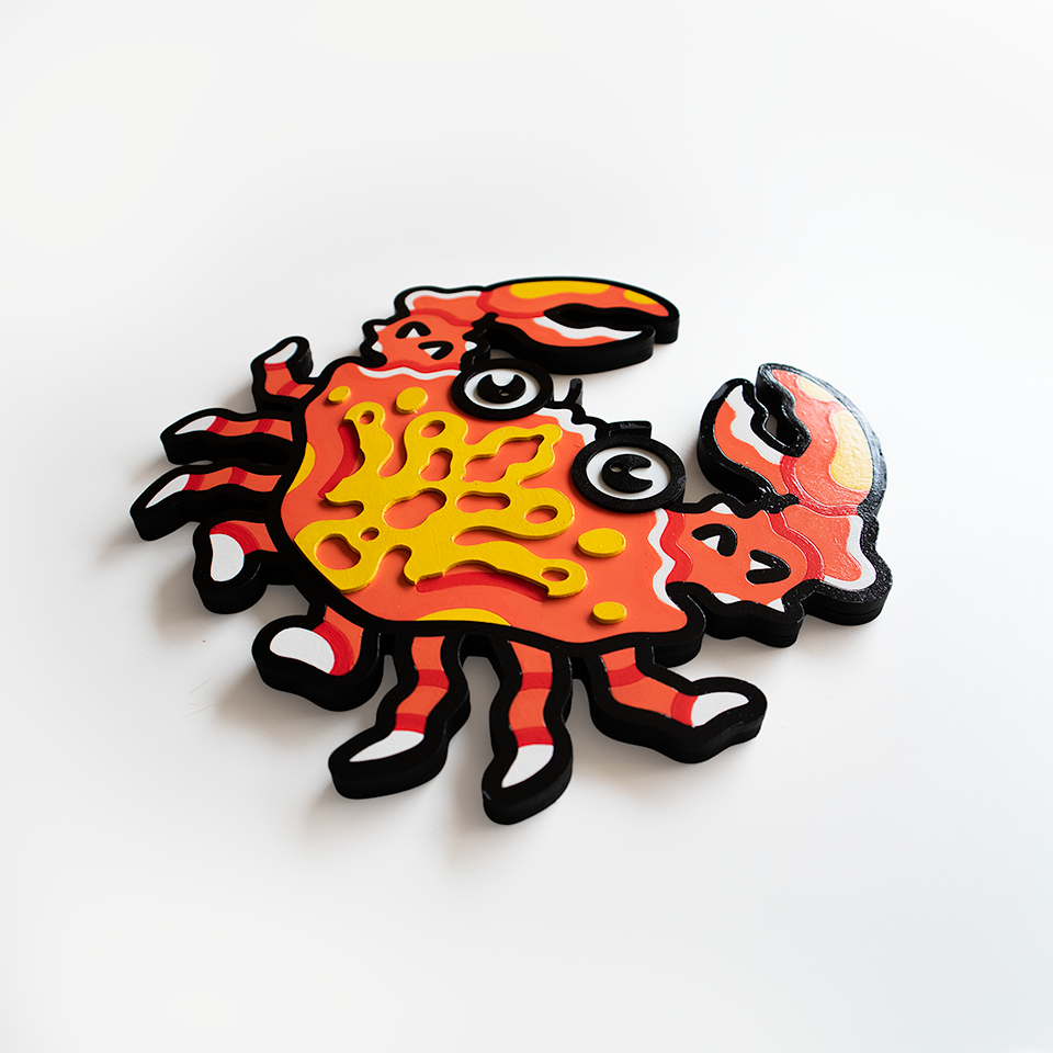 Crab Woodcut Painting