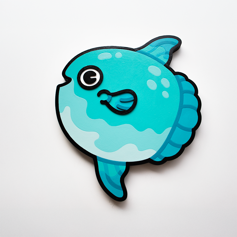 Mola Mola Woodcut Painting