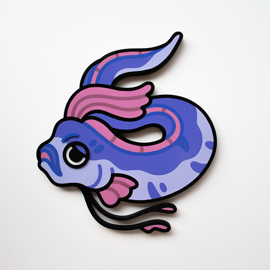 Oarfish Woodcut Painting